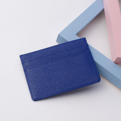 GENUINE LEATHER Slim Embossed Personalized Uv Print Monogrammed Credit Card Holder Wallet
