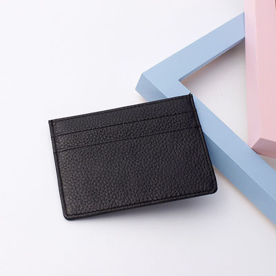 GENUINE LEATHER Slim Embossed Personalized Uv Print Monogrammed Credit Card Holder Wallet