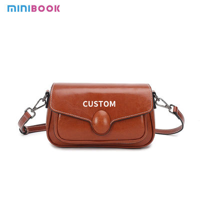 Custom Logo Avaliable Small Square Luxury Crossbody Cowhide Bag for Women's Daily Life
