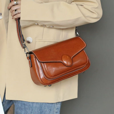 Custom Logo Avaliable Small Square Luxury Crossbody Cowhide Bag for Women's Daily Life