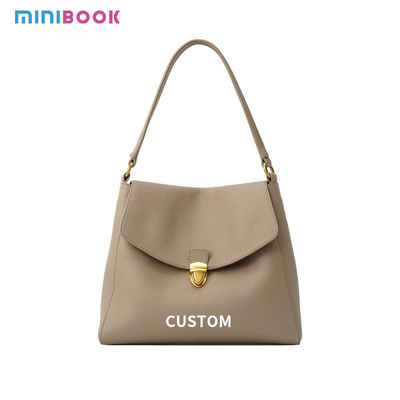 Custom LOGO Soft Pebbled Leather Women's Shoulder Bag for Daily Life Performance