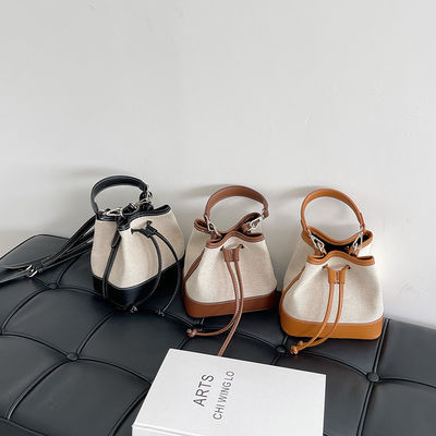 Designer Women's Fashion Crossbody Bag Simple Drawstring Pleated Shoulder Bag with Bucket Handbag