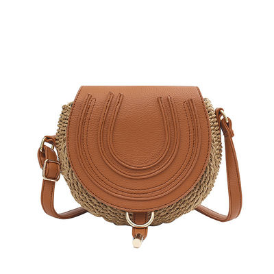 Leisure Crossbody Straw Bag for Women Main Material PU Daily Life Essential