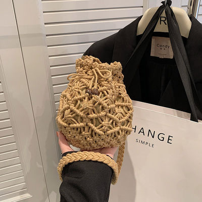 Handmade Fashion Lady Macrame Shoulder Bag Woven Crochet Purse Bag Cotton Rope Tote