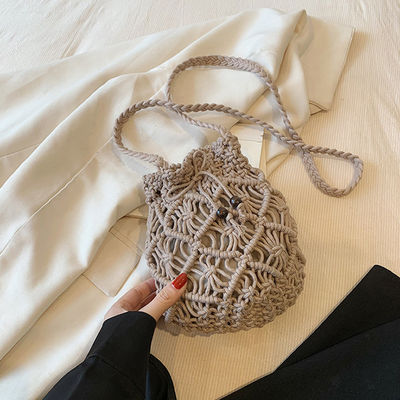 Handmade Fashion Lady Macrame Shoulder Bag Woven Crochet Purse Bag Cotton Rope Tote