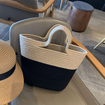 Handmade Woven Beach Bag with Custom Logo Cotton Rope Macrame Shoulder Bag