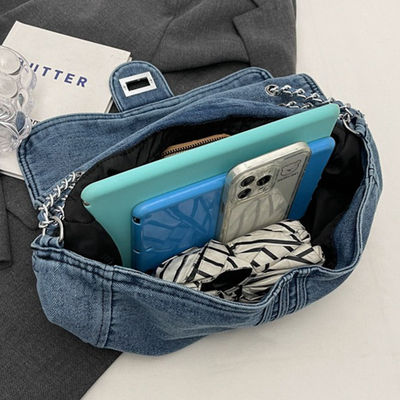 Cloth Denim Women's Tote Bags Big Capacity Vintage Style Ladies Fashion Shoulder Bags