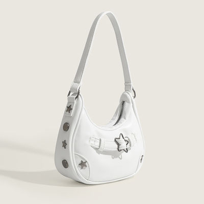 Polyester Lining Material Trending Denim Jean Rivets Tote Bag Customized for Women