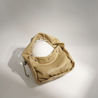 Fashion Must-Have Soft Leather Handbags with Pleated Design and Mini Shoulder Strap