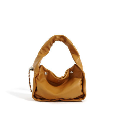 Fashion Must-Have Soft Leather Handbags with Pleated Design and Mini Shoulder Strap
