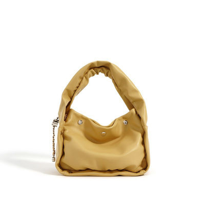 Fashion Must-Have Soft Leather Handbags with Pleated Design and Mini Shoulder Strap