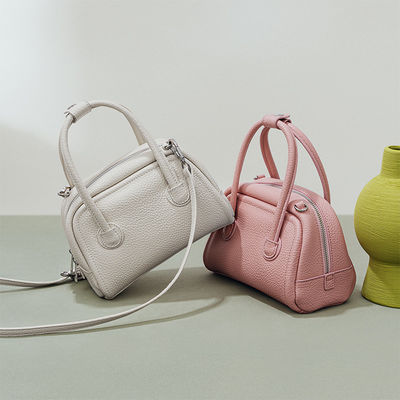 Korea Fashion Ladies Handbags Cowhide Leather Mini Boston Luxury Handbags For Women