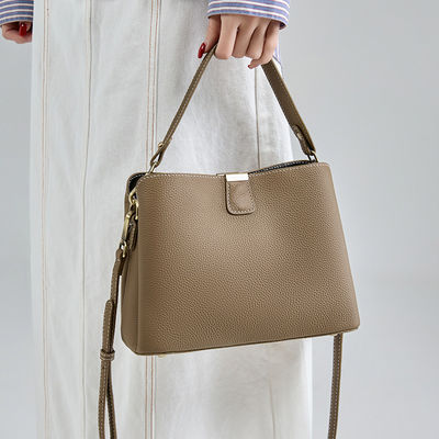 Daily Life Essential Women's Genuine Leather Tote with Fashionable Bucket Design