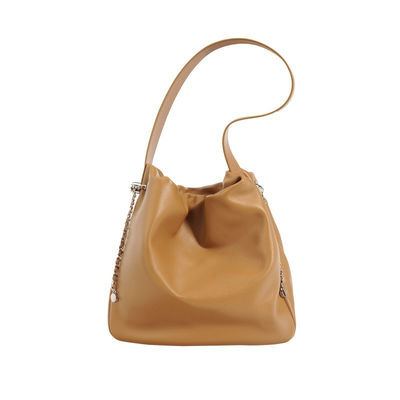 Simple Genuine Leather Ladies Handbags Design Tote Bucket Bag Advantage for Women