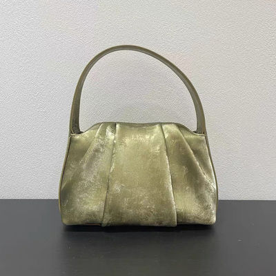 Custom Satin Cowhide Genuine Leather Shoulder Crossbody Bags for Women's Clouds Folds