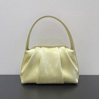 Custom Satin Cowhide Genuine Leather Shoulder Crossbody Bags for Women's Clouds Folds