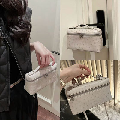 Other Pattern Type 2024 Luxury Navy Blue Leather Handbag for Women Fashion Shoulder Tote Summer Beach Bag