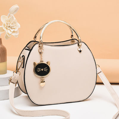 Custom Logo Avaliable Cat Pendant Women's Handbags 2024 with Zipper Hasp Closure Type