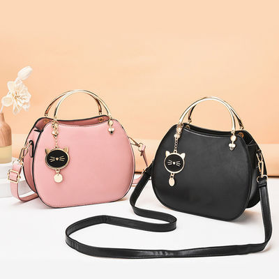 Custom Logo Avaliable Cat Pendant Women's Handbags 2024 with Zipper Hasp Closure Type