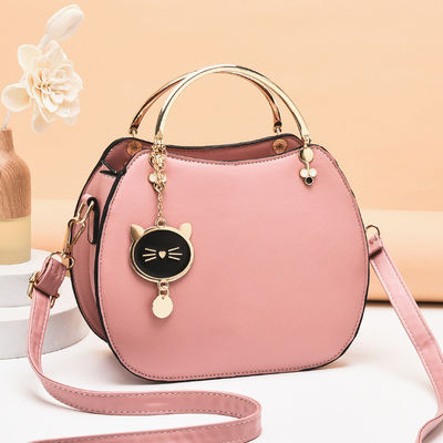 Custom Logo Avaliable Cat Pendant Women's Handbags 2024 with Zipper Hasp Closure Type