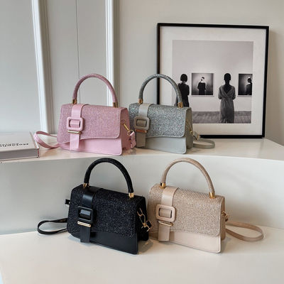 Korean Style PU Leather Woman Crossbody Bag with Polyester Lining and Single Strap