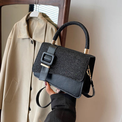 Korean Style PU Leather Woman Crossbody Bag with Polyester Lining and Single Strap