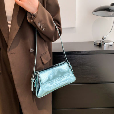 2024 Designer Women's Hand Bag Bright PU Leather Fashion Shoulder Bag with Single Handle