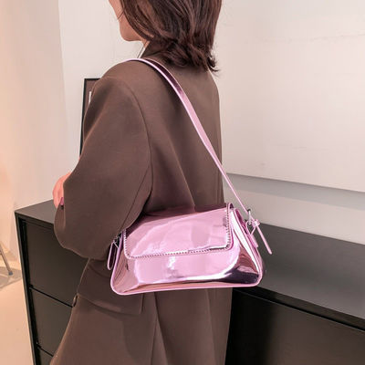 2024 Designer Women's Hand Bag Bright PU Leather Fashion Shoulder Bag with Single Handle
