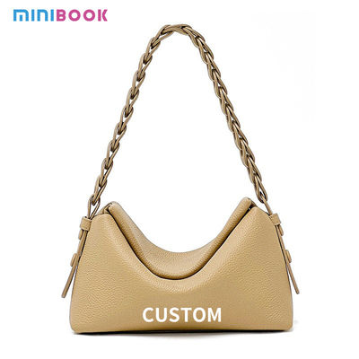 Soft Cowhide Genuine Leather Handbag Simple Style Crossbody Shoulder Bag Ladies Underarm Bag