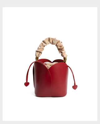 Designer Drawstring Genuine Leather Sling Crossbody Strap Tote Bucket Bag for Daily Life