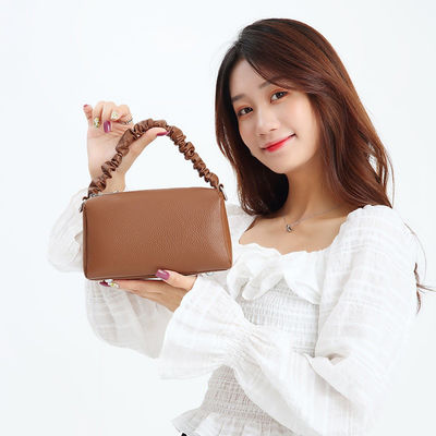 Women's Daily Life Luxury Tote Bag Genuine Cow Leather Double Zipper Shoulder Bag