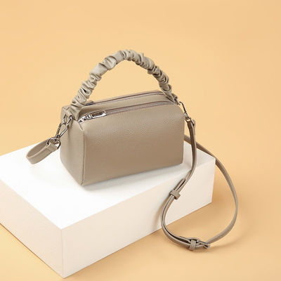 Women's Daily Life Luxury Tote Bag Genuine Cow Leather Double Zipper Shoulder Bag