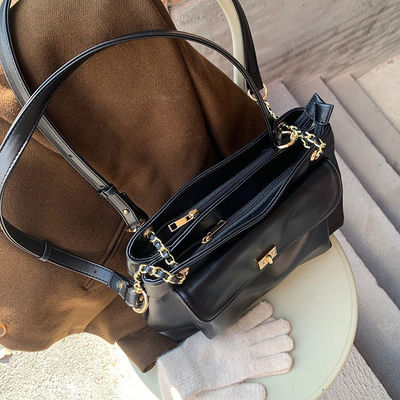 Classic and Functional PU Leather Tote Bag for Women Shoulder Messenger Handbag