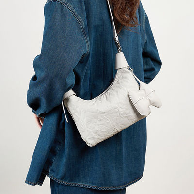 Women Shoulder Bags Tote Bag Candy ZIP Trendy 2024 Luxury Retro Genuine Leather Women