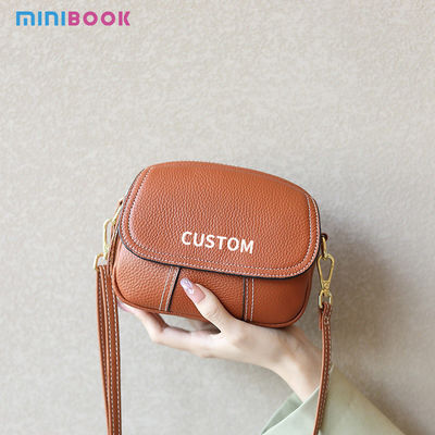 Custom LOGO Women's Handbag 2024 Fashion 100% Cowhide Leather Waterproof No Decoration