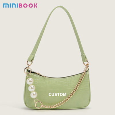 Chains Decoration Vegan Leather Women's Shoulder Purses Handbags for Everyday Wear