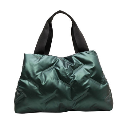 2023 Autumn and Winter Down Cloth Bag Large-Capacity Handbag for Women in Foreign Trade