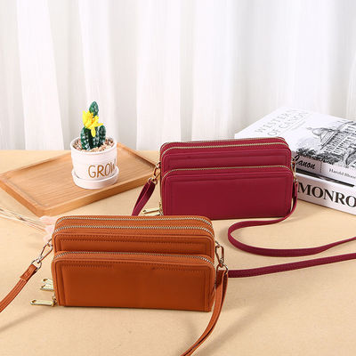 Fashion Long Wallet Double Layer Double Zipper Lady Shoulder Bag for All Seasons