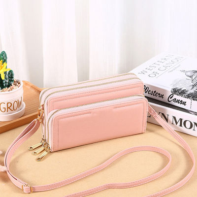 Fashion Long Wallet Double Layer Double Zipper Lady Shoulder Bag for All Seasons