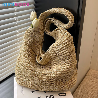 Large Capacity Handmade Woven Tote Bag Moroccan Summer Beach Shoulder Bag for Women