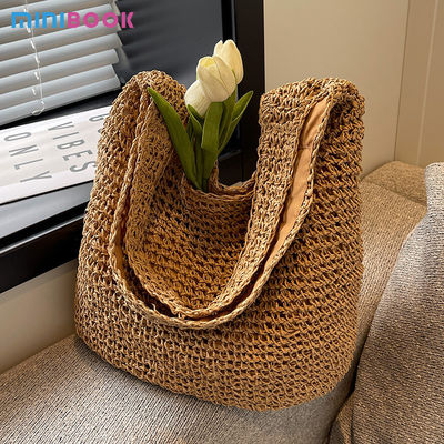 Large Capacity Handmade Woven Tote Bag Moroccan Summer Beach Shoulder Bag for Women