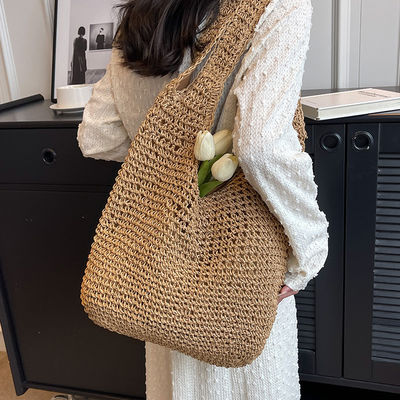 Large Capacity Handmade Woven Tote Bag Moroccan Summer Beach Shoulder Bag for Women