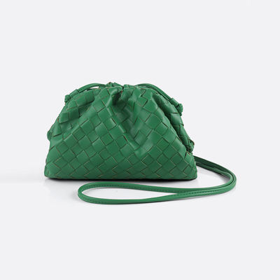 Hand Woven Cloud Bag Genuine Leather Fashionable Design All Seasons Decoration None