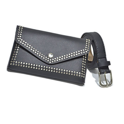 Low MOQ Mix Models Oemtailor Fashion Rivet BeltBag Pu Leather Fanny Pack Waist Bag For Women