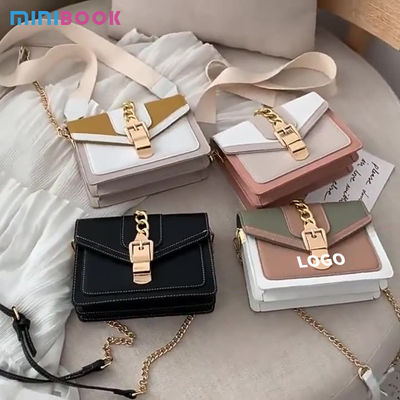 Contrast Color Ladies Cross Body Bag PU Leather Luxury Purses for Women Shoulder Bag
