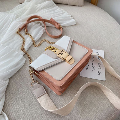 Contrast Color Ladies Cross Body Bag PU Leather Luxury Purses for Women Shoulder Bag