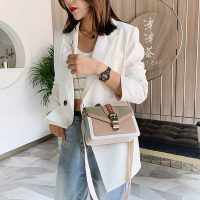 Contrast Color Ladies Cross Body Bag PU Leather Luxury Purses for Women Shoulder Bag