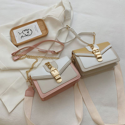 Contrast Color Ladies Cross Body Bag PU Leather Luxury Purses for Women Shoulder Bag