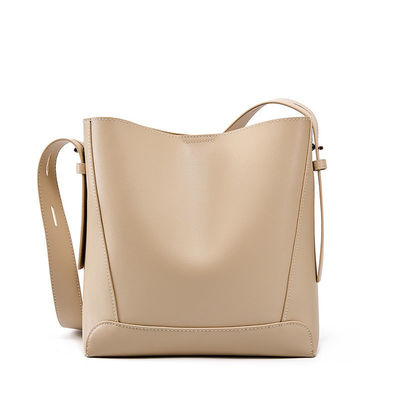GENUINE LEATHER Women's Bucket Bag 2024 Designer Handbags with Single Handle Tote Bag