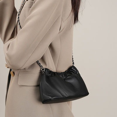 Genuine Leather Ladies Purse And Handbags For Women With Luxury Chain Shoulder Bags
